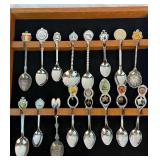 Vintage Spoon Collection with Display Case from Worldwide Destinations