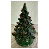 Vintage Lit Christmas Tree and Hand Painted Napkin Holder