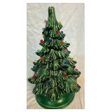 Vintage Lit Christmas Tree and Hand Painted Napkin Holder