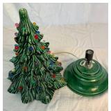 Vintage Lit Christmas Tree and Hand Painted Napkin Holder