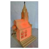 Vintage Raylite Electric Corp. Lighted Musical Christmas Church 1959