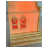 Vintage Raylite Electric Corp. Lighted Musical Christmas Church 1959