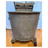 Geerpres "Floor- Knight" Vintage Galvanized Wringer and Bucket System