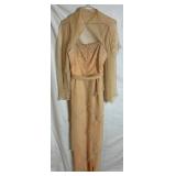 Vintage Rose Taft for Couture Fashions Formal Gown Size 8 with Matching Cover Up