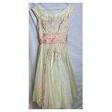 Vintage Tea Length Embroidered Party Gown Size 9