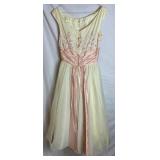 Vintage Tea Length Embroidered Party Gown Size 9
