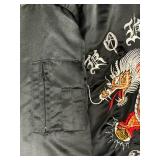 Vintage Han Mee Sa Bomber Jacket Size XL - Black Koren Dragon Embroidered Design