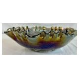 Vintage Dugan Amethyst Carnival Glass Grape Delight Rose Bowl  & Imperial Glass Carnival Glass Windmill