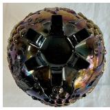 Vintage Dugan Amethyst Carnival Glass Grape Delight Rose Bowl  & Imperial Glass Carnival Glass Windmill