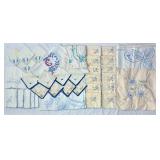Vintage Embroidered Linen Bundle - Blue Collection