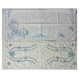 Vintage Embroidered Linen Bundle - Blue Collection