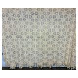 Vintage Cream Handcrocheted Queen Bedspread 84" x 100"