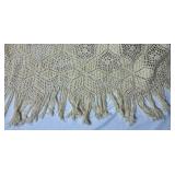 Vintage Cream Handcrocheted Queen Bedspread 84" x 100"