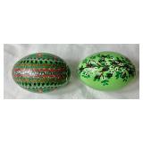 Vintage Egg Collection -6 Mini Glass Eggs and 6 Handpainted Wooden Eggs