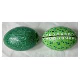 Vintage Egg Collection -6 Mini Glass Eggs and 6 Handpainted Wooden Eggs