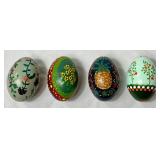 Vintage Egg Collection -6 Mini Glass Eggs and 6 Handpainted Wooden Eggs