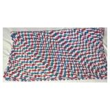 Crochet Afghan Blanket Ripple Pattern Multi colored 64" x 48"