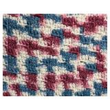 Crochet Afghan Blanket Ripple Pattern Multi colored 64" x 48"
