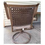 Outdoor Patio 40" Dining Table and 4 Swivel Dining Chairs with Cushions & Pillows