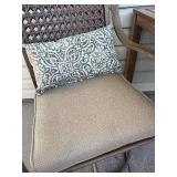 Outdoor Patio 40" Dining Table and 4 Swivel Dining Chairs with Cushions & Pillows