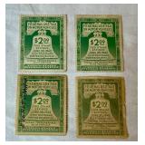 Collection of United States Internal Revenue Federal Use Tax on Motor Vehicle Stamps from 1942-1946