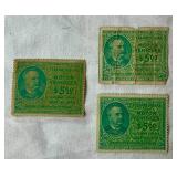 Collection of United States Internal Revenue Federal Use Tax on Motor Vehicle Stamps from 1942-1946