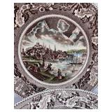 Set of 6 Johnson Bros England Historic America View of Boston Plates 9 1/2"
