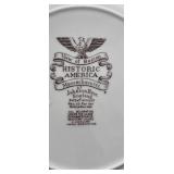 Set of 6 Johnson Bros England Historic America View of Boston Plates 9 1/2"