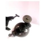 2 Vintage Metal Hand Crank Bench Grinders