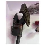 Dixon Graph Air-Gun, Ridge Reamer, Stanley Handyman Drill, Cattle Head Lock Chain, and 3 Sargent Squares