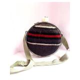 4 Qt Round Galvanized Metal Canteen, Wool Flannel w/ Strap and Cap