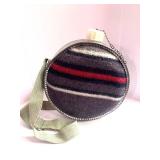 4 Qt Round Galvanized Metal Canteen, Wool Flannel w/ Strap and Cap