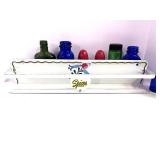Metal Spice Rack with 8 Colored Bottles