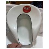 Bed Pans: Enamel white and speckled