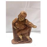 Syroco Wood Football Player Brush Holder