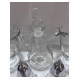 Fostoria Crystal Century Pattern: Salt and Pepper, Cream and Sugar and Cruet