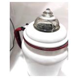 Enamelware White and Red Trim