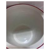 Enamelware White and Red Trim