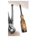 Three Vintage Tools; Shoe Soviet Pliers, Screwdriver and Awl