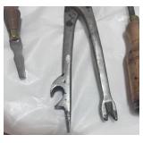 Three Vintage Tools; Shoe Soviet Pliers, Screwdriver and Awl