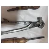 Three Vintage Tools; Shoe Soviet Pliers, Screwdriver and Awl