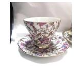 Set of 3 Vintage Cup and Saucers Lefton and Napco