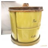 MCM 1970 Chenico 4 Piece Canister Set on Lazy Susan