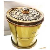 MCM 1970 Chenico 4 Piece Canister Set on Lazy Susan