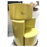 MCM 1970 Chenico 4 Piece Canister Set on Lazy Susan