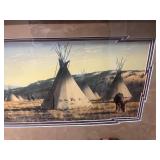 Limited Edition Jim Hautman Lakota Village Shadowbox Native American Display Authentic Pipe LOW RESERVE $150