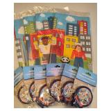 "Party Town" Happy Birthday Candles and Table Cloths