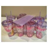 Disney Princess Confetti Glitter Cups/Straws