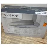 Vissani Siena 30 in. 350CFM Convertible Pyramid Wall Mount Range Hood in Stainless Steel with Charcoal Filter and LED Lighting