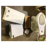 Glacier Bay Power Flush 12 inch Rough In Two-Piece 1.28 GPF Single Flush Elongated Toilet in White Seat Included  Customer Returns See Pictures